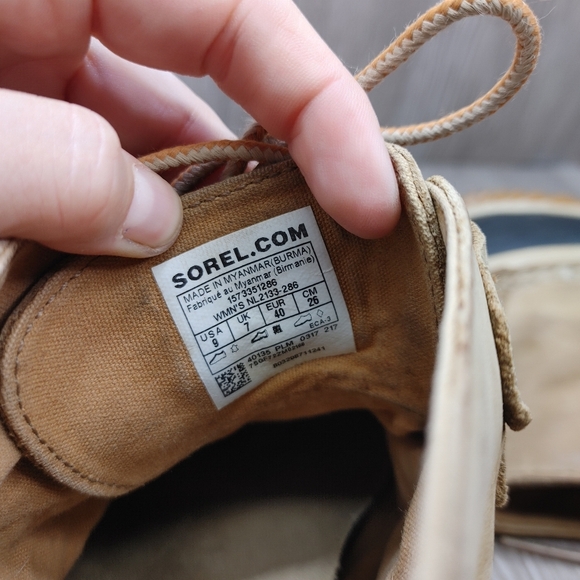 Sorel Out N‎ About Leather Snow Boot Ankle Duck Bootie Tan Black NL2133 Rain 9 - Picture 7 of 11